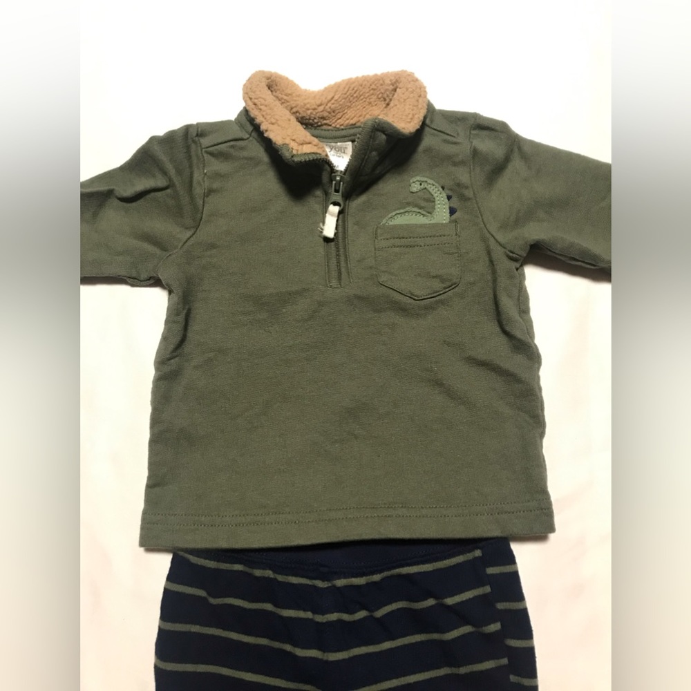 Carter’s Just One You Baby Boy Dino 2 Piece Sweater & Pant Set Size 6M - Picture 3 of 6